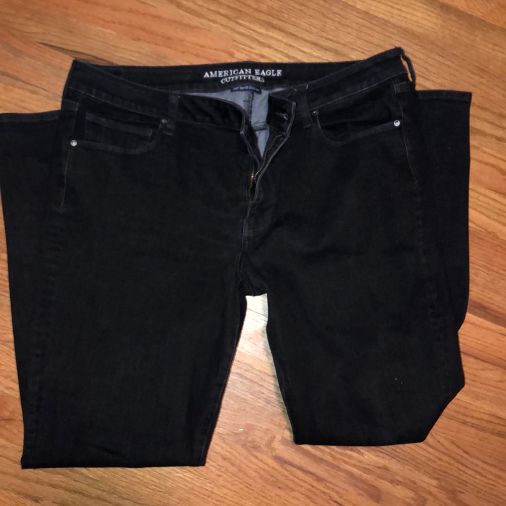 360 super stretch AEO black skinny jeans